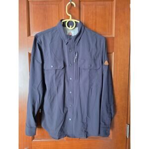 Livsn Designs Men Gray Creek Shirt Long Sleeve Snap Button Fisherman Outdoors XS